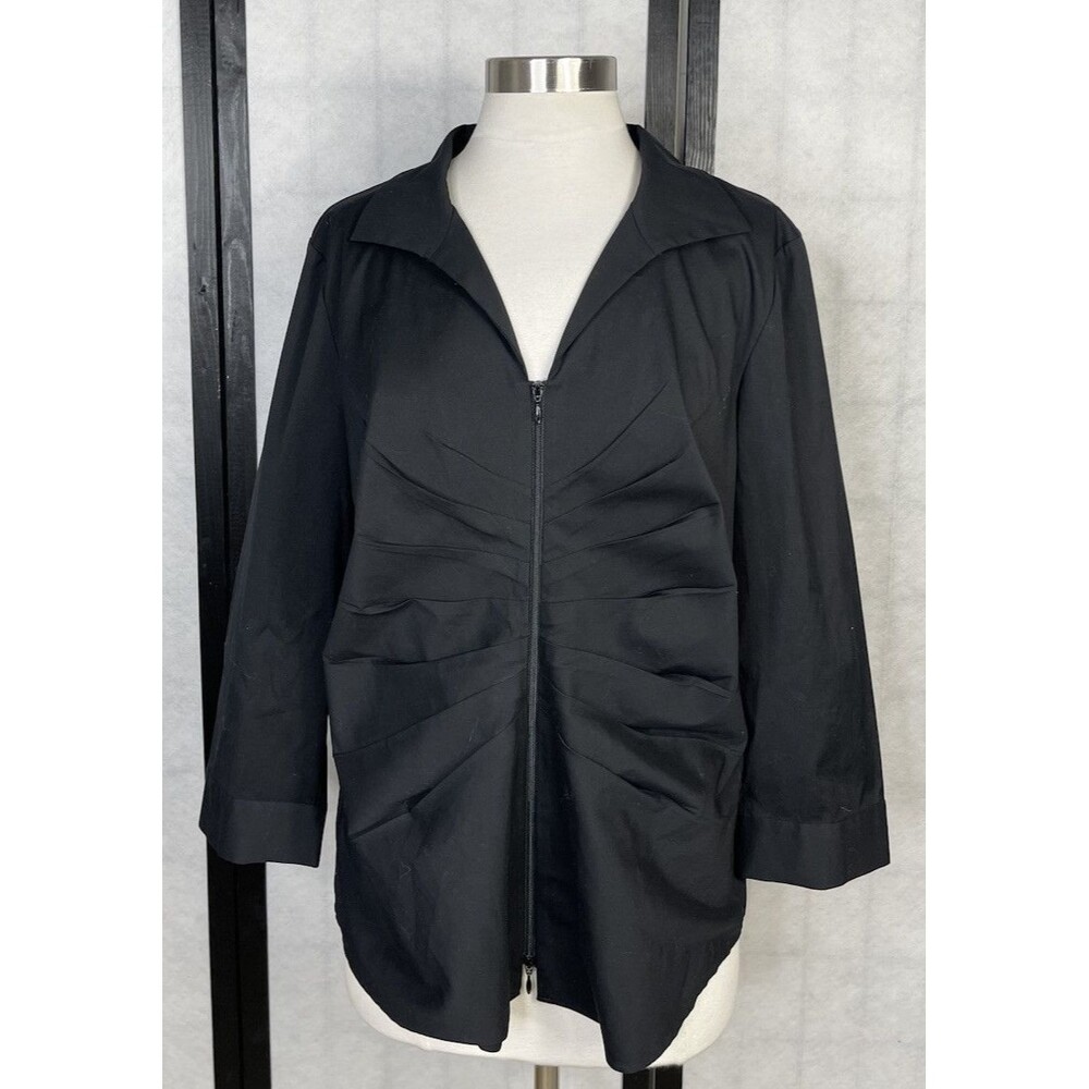 Lafayette 148 New York Size 14 Front Zip Blouse